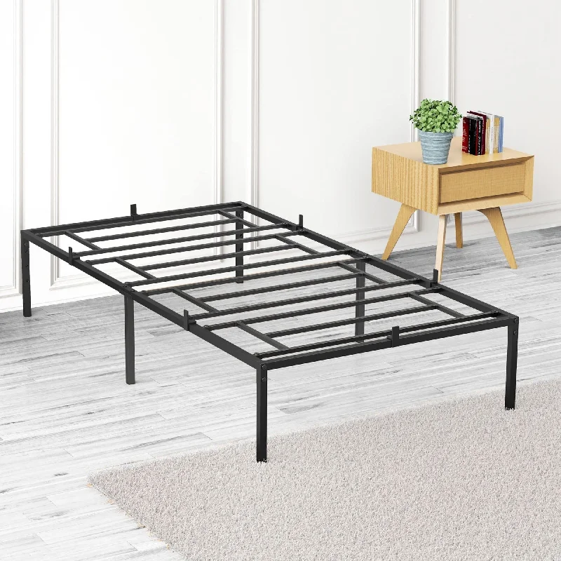 14 Inch Metal Bed Frame with Storage Platform, No Box Spring Needed, Load Up to 500Lbs