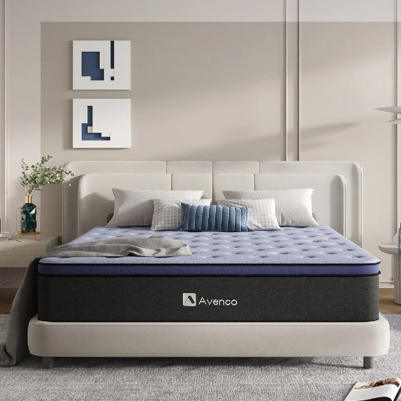 Avenco Hybrid Mattress 10 Inch Medium Firm Mattress in a Box, Pocket Innerspring for Motion Isolation