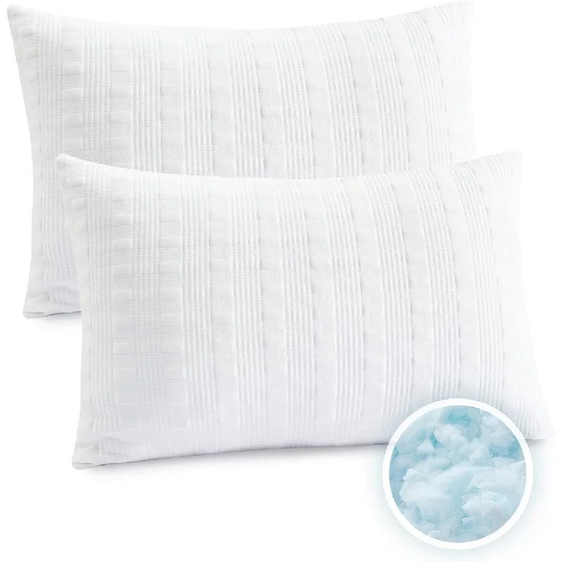 Cooling Pillows for Sleeping,Shredded Memory Foam Bed Pillow with Double Sided Material Pillow Case