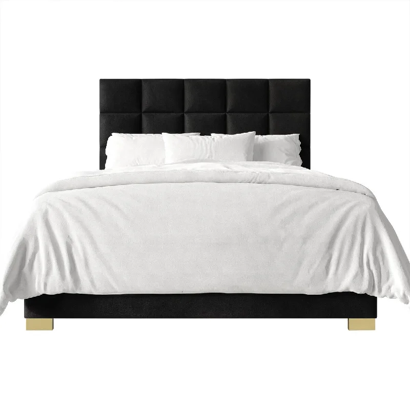 CraftPorch Modern Velvet Upholstered Bed