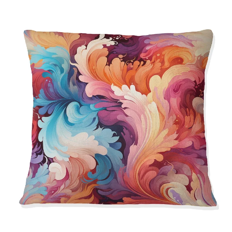 Designart "Artistic Whirls Paisley Pattern II" Paisley Printed Throw Pillow