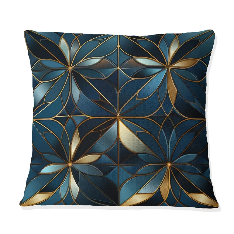 Designart "Blue Quantum Mosaic Vision Geometric" Geometric Printed Throw Pillow