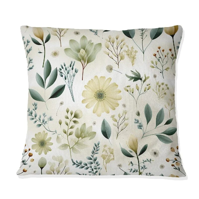 Designart "Botanical Harmony I" Plants Printed Throw Pillow