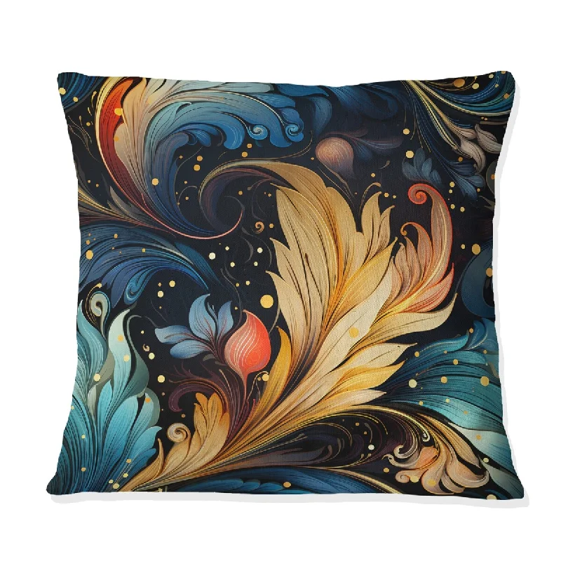 Designart "Celestial Whispers Paisley Pattern" Paisley Printed Throw Pillow