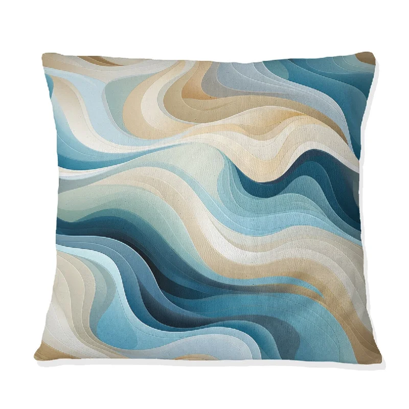 Designart "Coastal Harmony" Abstract Printed Throw Pillow