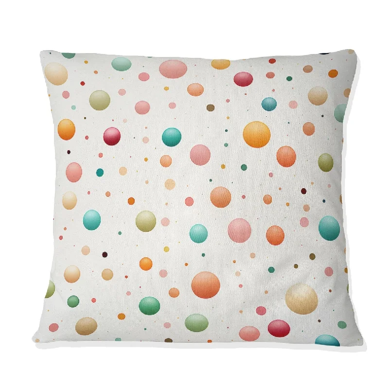 Designart "Colorful Nostalgic Poka Dot Harmony" Polka Dots Printed Throw Pillow