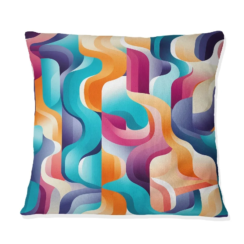 Designart "Colorful Popart Groovy Gradient Canvas II" Geometric Printed Throw Pillow