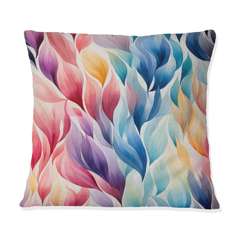 Designart "Colorful Watercolor Ikat Mirage II" Abstract Printed Throw Pillow