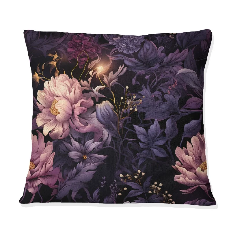 Designart "Enchanted Dusk Moody Patterns" Floral Printed Throw Pillow