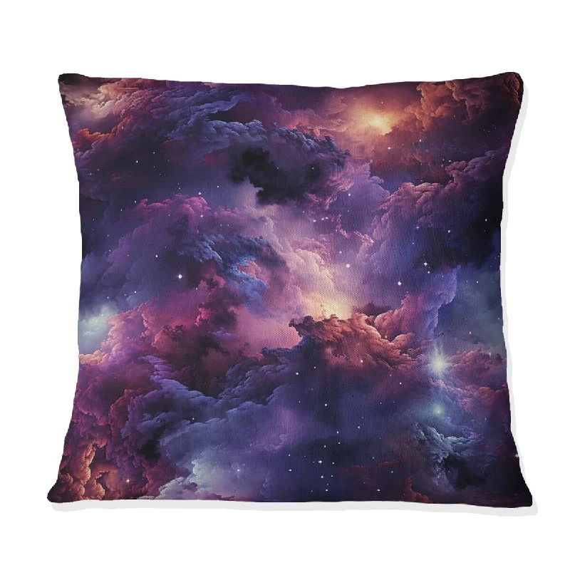 Designart "Enchanted Nebula Moody Patterns" Abstract Printed Throw Pillow