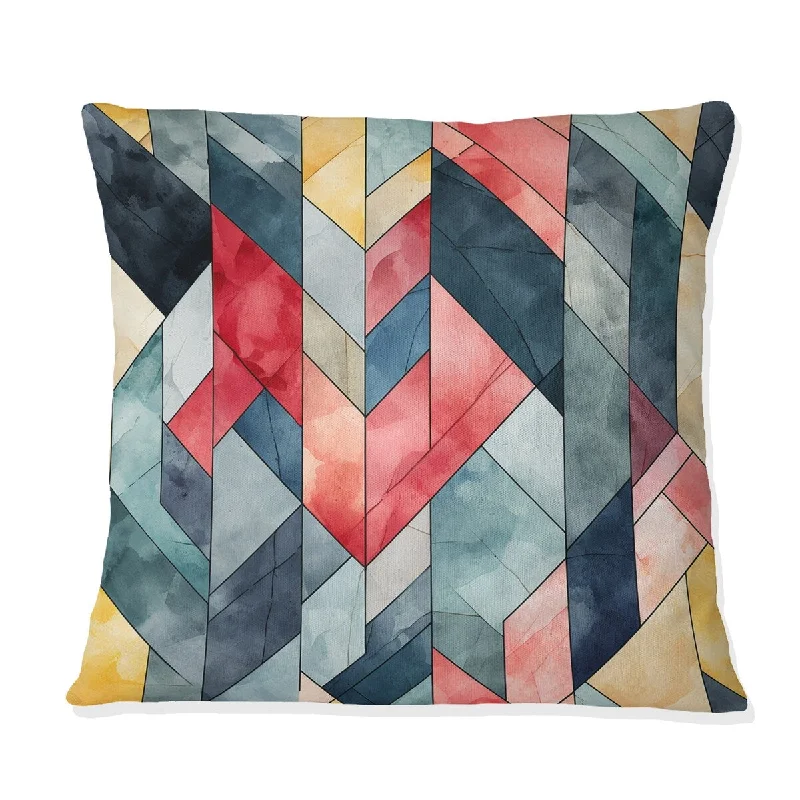 Designart "Ethno Marble Enchantment In Geometric" Marble Printed Throw Pillow