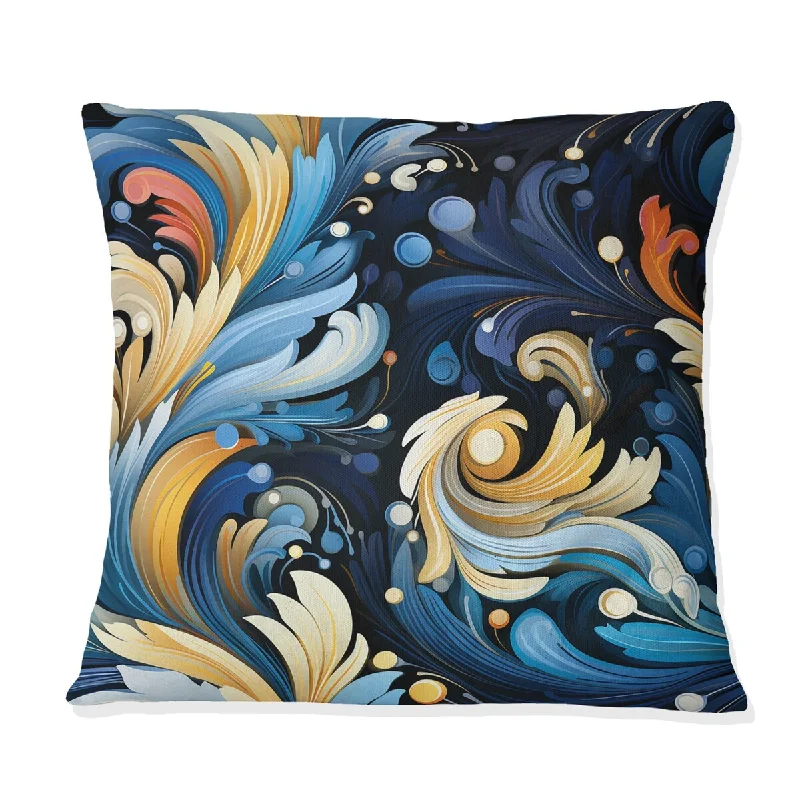 Designart "Futuristic Fusion Paisley Pattern III" Paisley Printed Throw Pillow