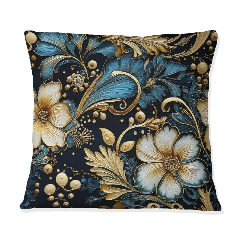 Designart "Gilded Splendor Paisley Pattern" Paisley Printed Throw Pillow