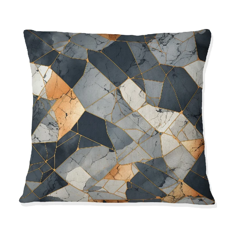 Designart "Grey Industrial Chic Marble Escape" Marble Printed Throw Pillow