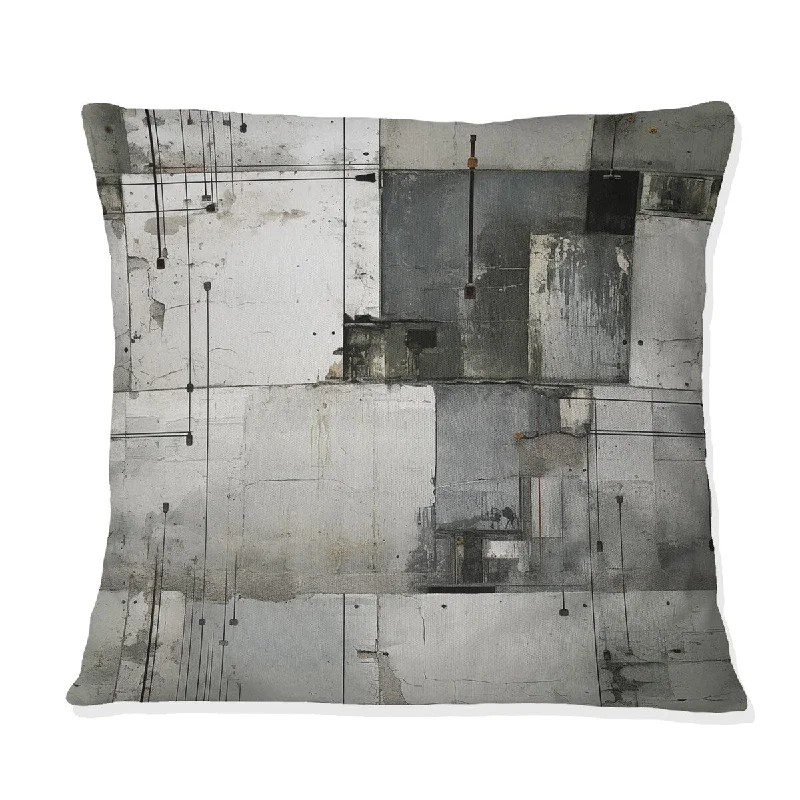 Designart "Industrial Tranquility" Geometric Printed Throw Pillow