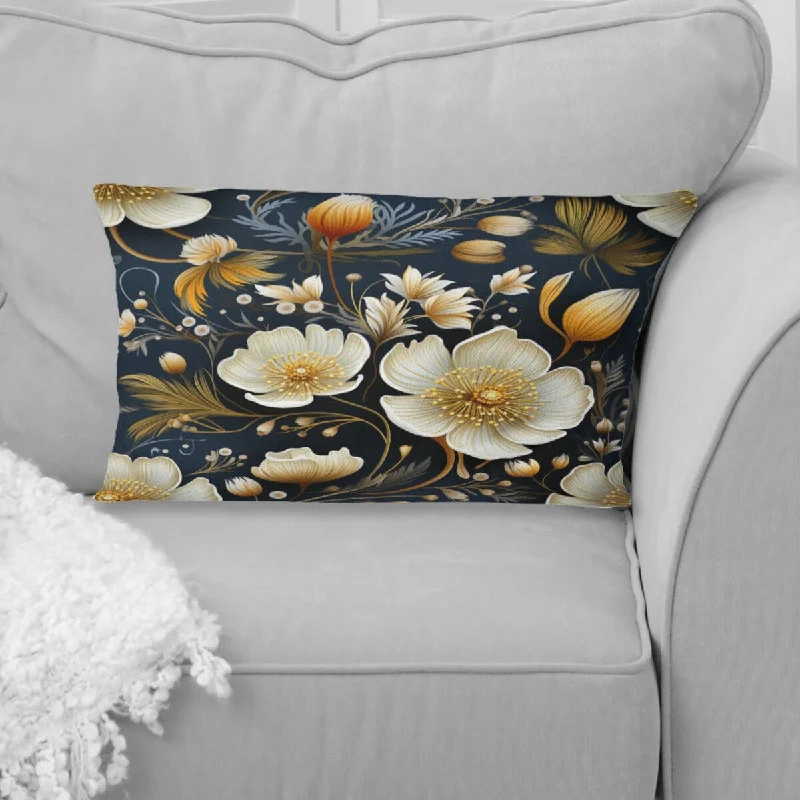 Designart "Ivory Boho Chic Floral Pattern VI" Floral Printed Throw Pillow