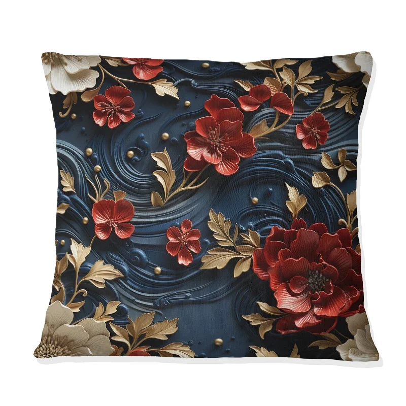 Designart "Lacquer Artistry" Chinese Printed Throw Pillow