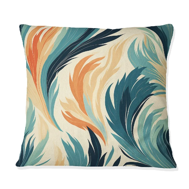 Designart "Metropolitan Ikat Swirl Oasis" Abstract Printed Throw Pillow