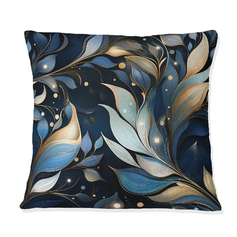 Designart "Midnight Mirage Moody Patterns II" Damask Printed Throw Pillow