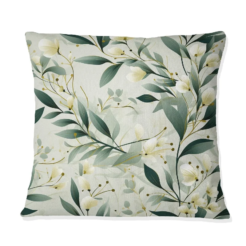 Designart "Minimalist Botany" Botanical Printed Throw Pillow