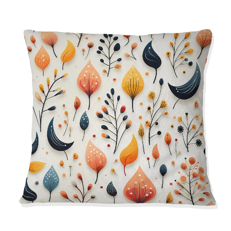 Designart "Minimalist Plants Paisley Pattern" Paisley Printed Throw Pillow