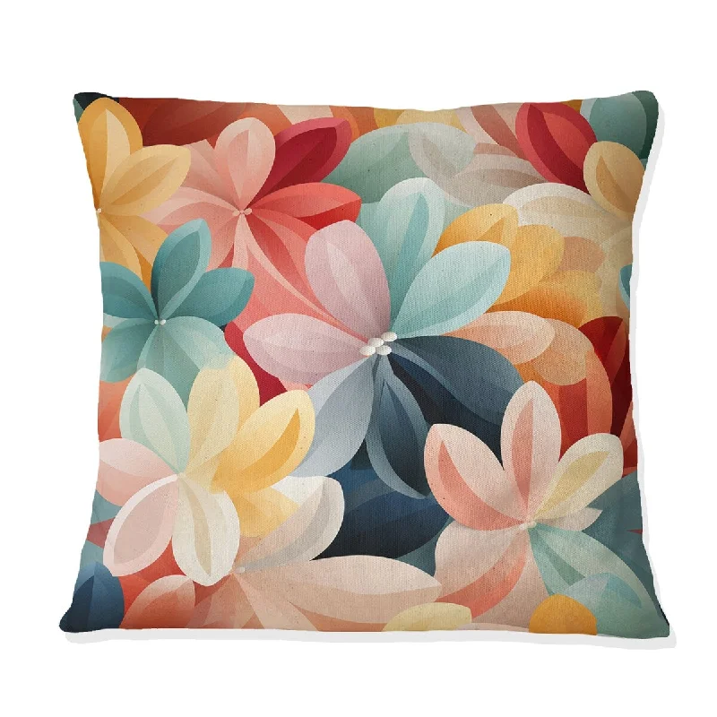 Designart "Monochromatic Zen" Floral Printed Throw Pillow