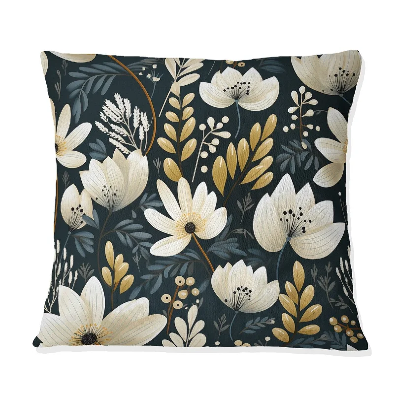 Designart "Monochrome Botanics II" Plants Printed Throw Pillow