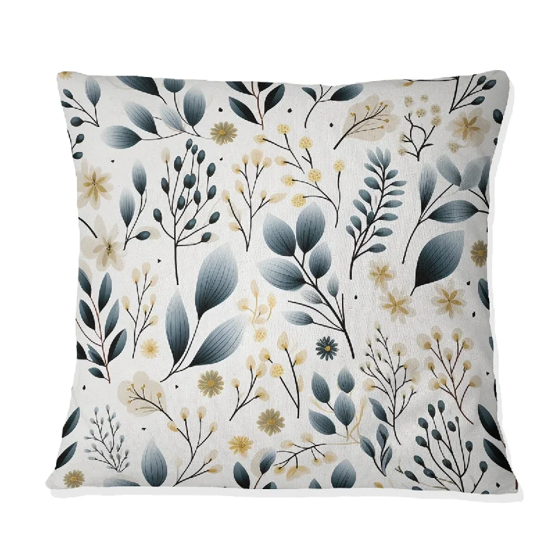 Designart "Monochrome Botany I" Plants Printed Throw Pillow