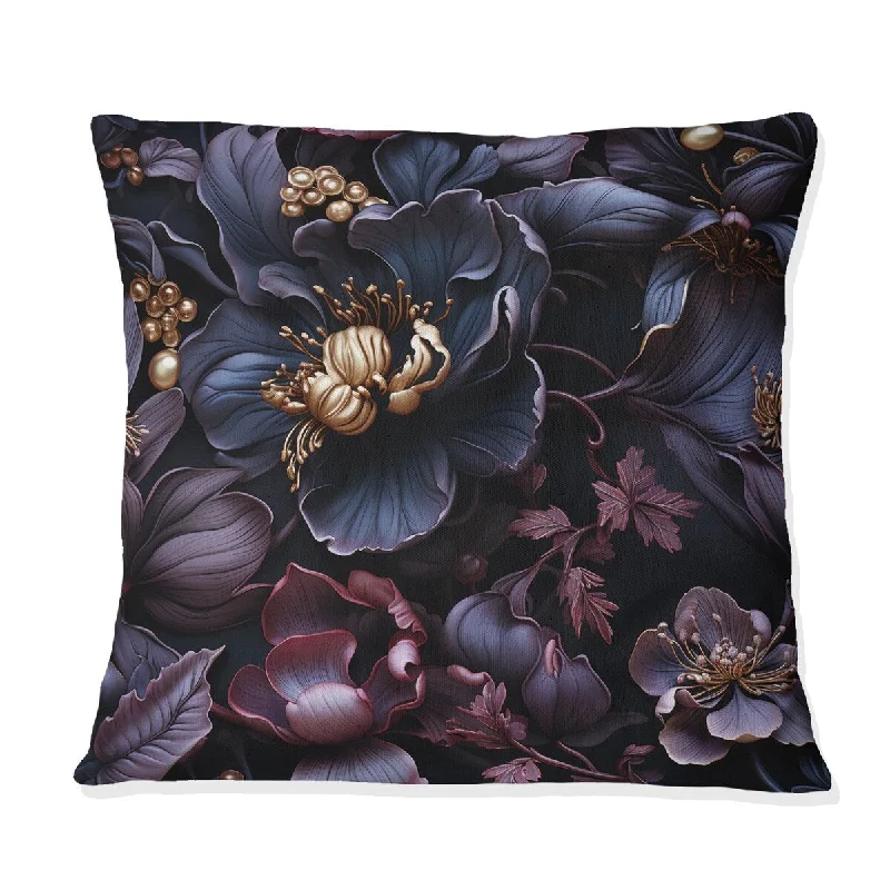 Designart "Mystic Orchids Moody Patterns" Floral Printed Throw Pillow