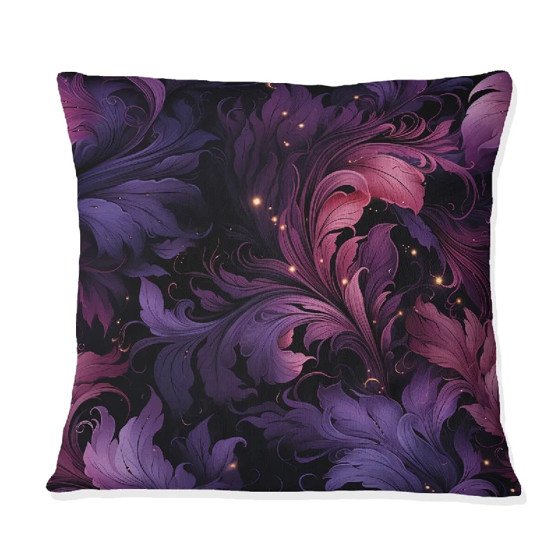 Designart "Mystic Twilight Moody Patterns I" Floral Printed Throw Pillow