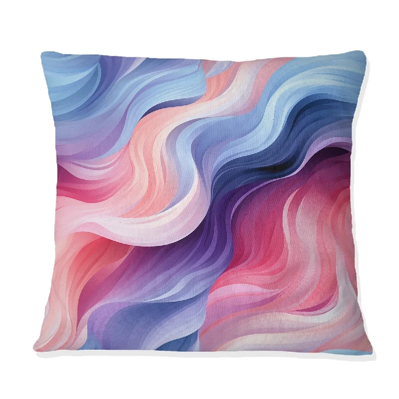 Designart "Purple And Blue Mystic Aura Striped Waves" Abstract Printed Throw Pillow