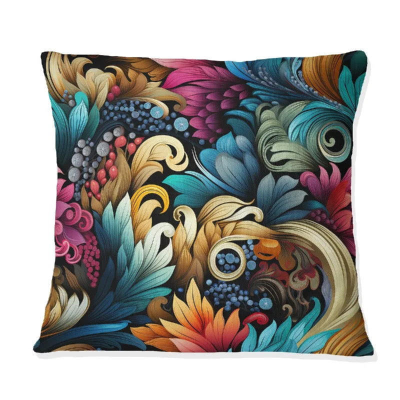 Designart "Retro Revival Paisley Pattern I" Paisley Printed Throw Pillow