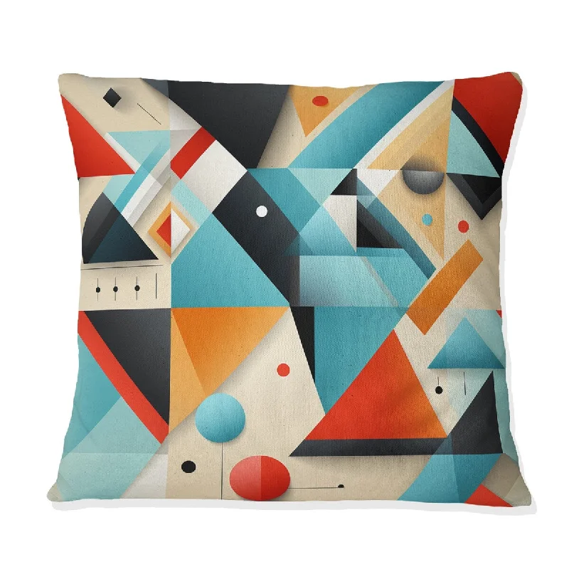 Designart "Revival Triangular Geometric Pattern" Geometric Printed Throw Pillow