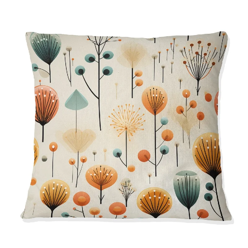 Designart "Scandinavian Midcentury Delight" Midcentury Printed Throw Pillow