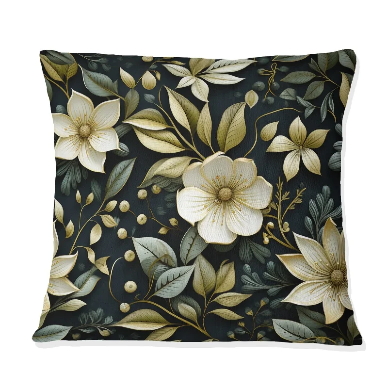 Designart "Stormy Botanics Moody Patterns" Botanical Printed Throw Pillow