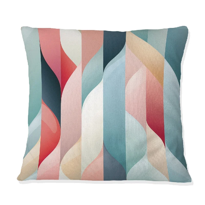 Designart "Subdued Elegance" Striped Printed Throw Pillow