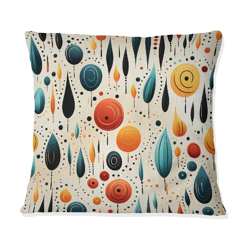 Designart "Tribal Fusion Polka Dots Pattern" Polka Dots Printed Throw Pillow