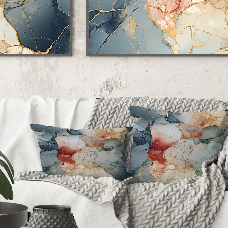 Designart "Urban Nature Marble Pattern" Marble Printed Throw Pillow