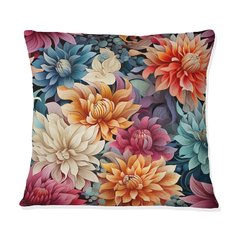 Designart "Vibrant Garden Dive Floral Pattern" Floral Printed Throw Pillow