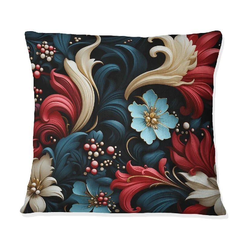 Designart "Victorian Elegance Paisley Pattern III" Paisley Printed Throw Pillow