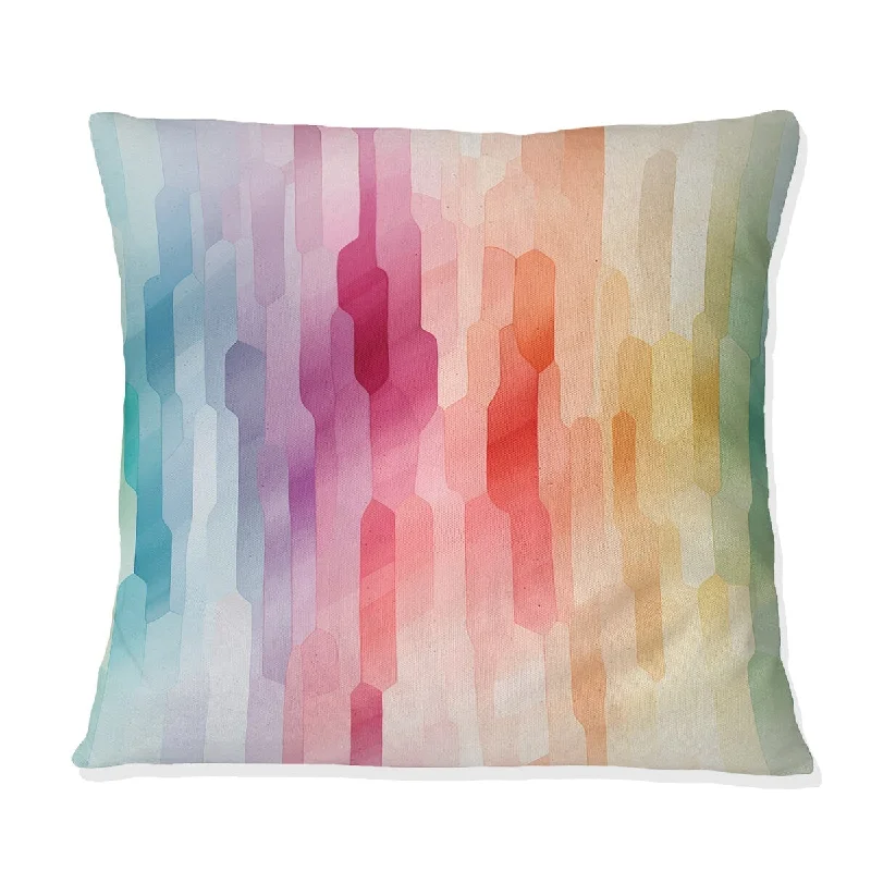 Designart "Watercolor Minimalism I" Striped Printed Throw Pillow