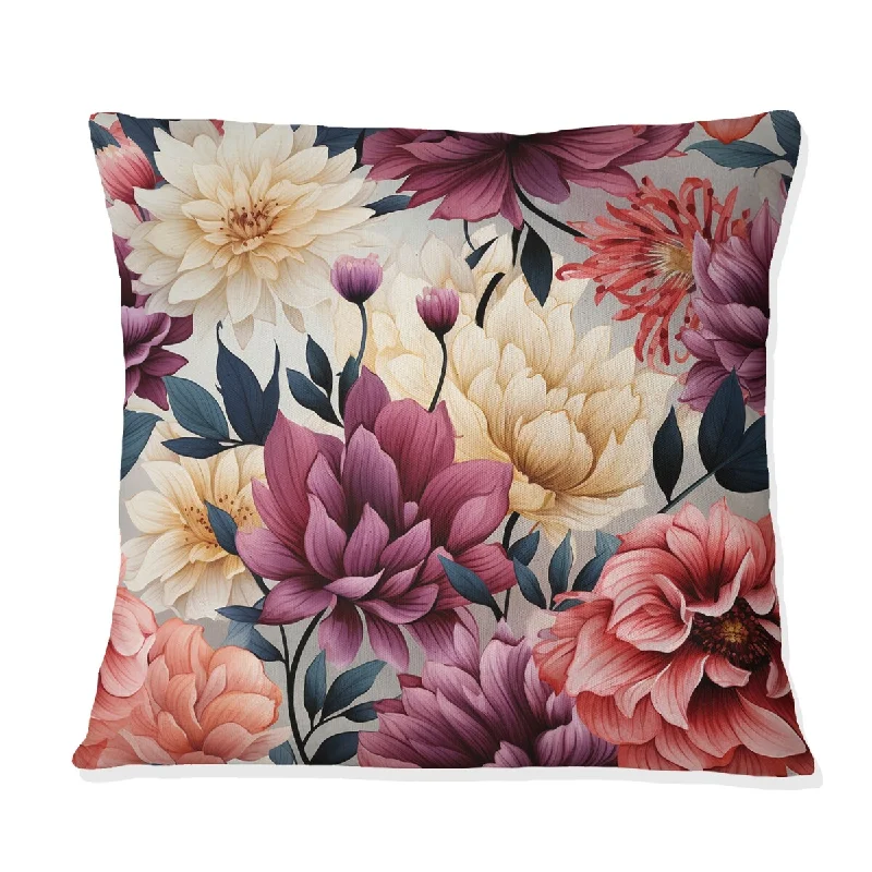 Designart "Watercolor Pastel Dreams Garden III" Floral Printed Throw Pillow