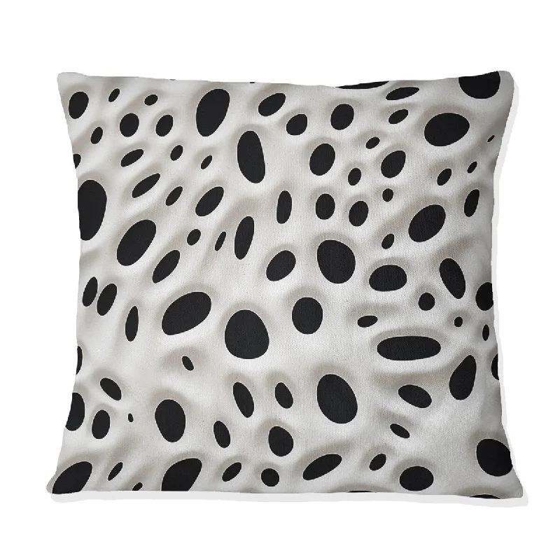 Designart "White And Black Snow Leopard Spots I" Geometric Printed Throw Pillow