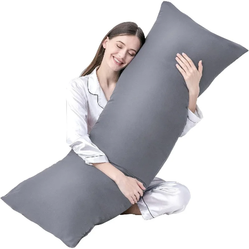 Full Body Pillow for Side Sleeper - Soft Long Bed Pillow for Adults - Grey