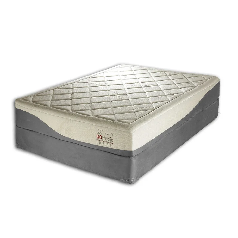 Go Pedic 8 inch King-size Gel Memory Foam Mattress - White/Grey