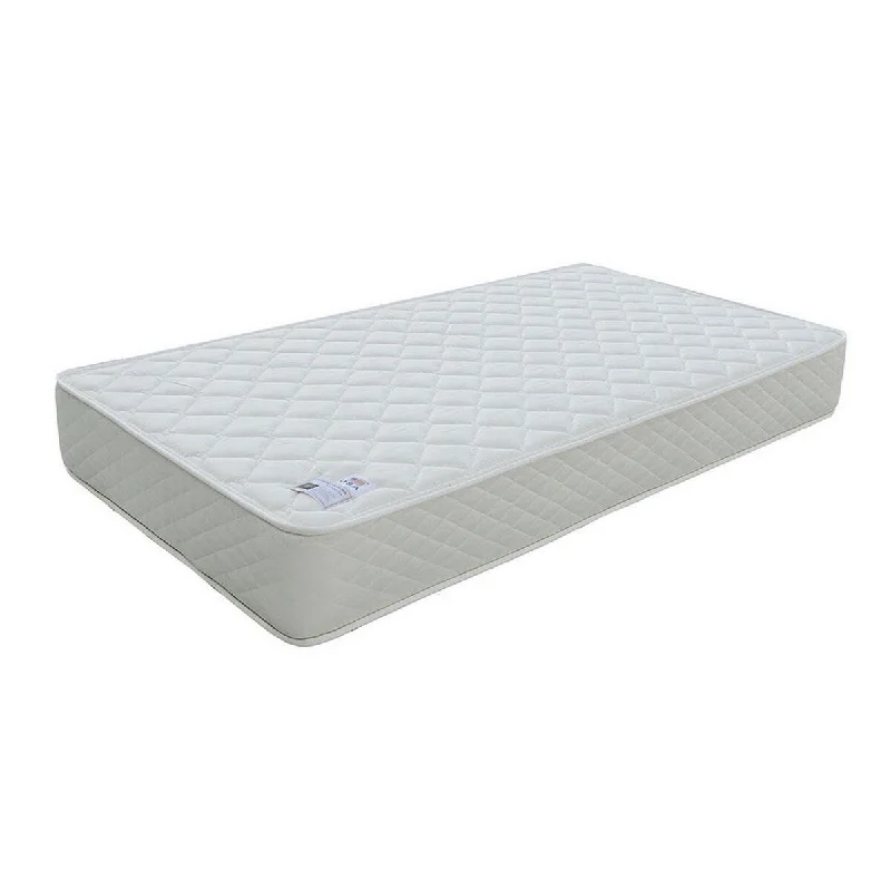 Kiz 8 Inch Soft Bonnell Coil Twin Size Mattress, High Density Foam, White