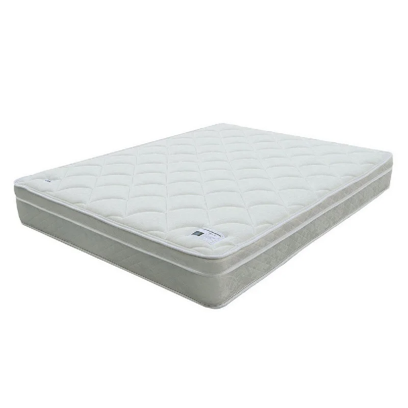 Kiz 9 Inch Soft Bonnell Coil Twin Size Mattress with Euro Top, White Fabric