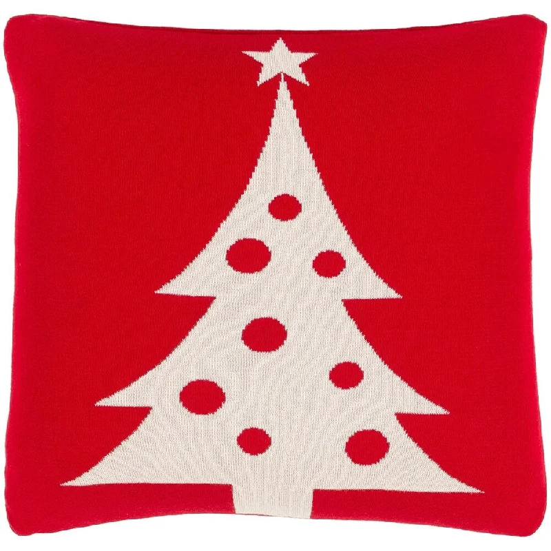 Lulu Knitted Christmas Tree 18-inch Down or Poly Throw Pillow