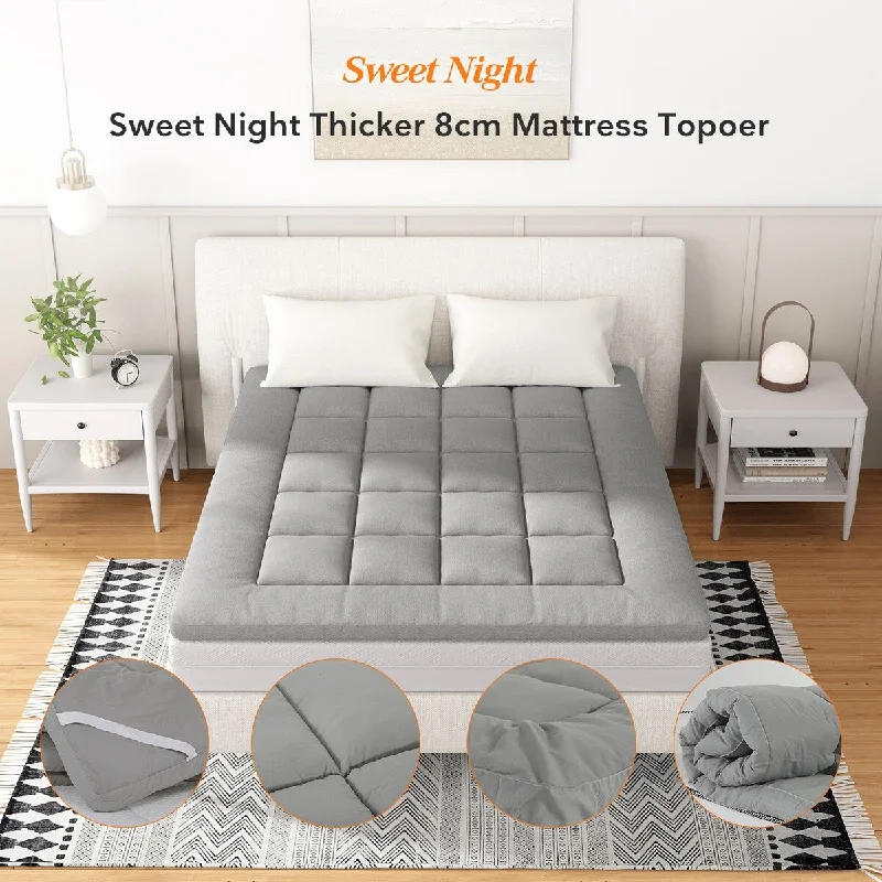 Memory Foam Mattress Topper Gray