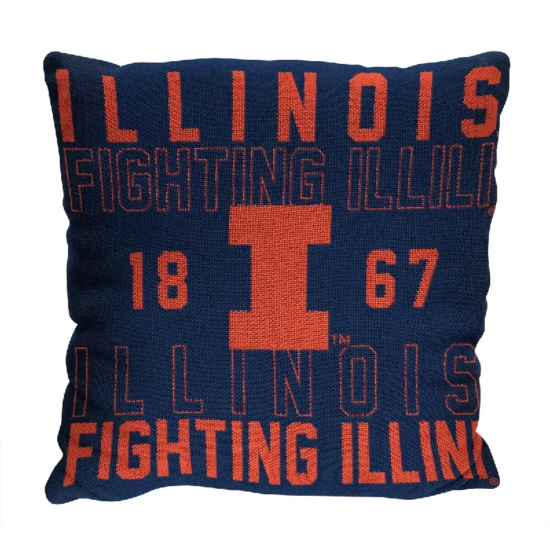 NCAA Illinois Fighting Illini Stacked 20 Inch Pillow